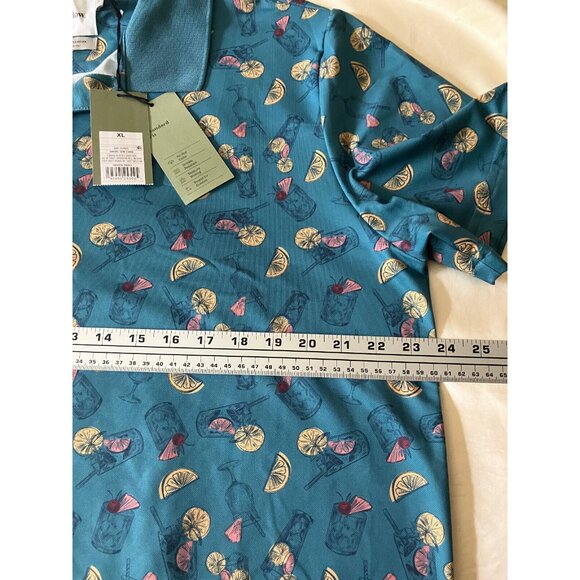 Goodfellow & Co POLO 3 Button Collar Golf Drinks Lemon Vacation Polo Shirt XL - Picture 6 of 10